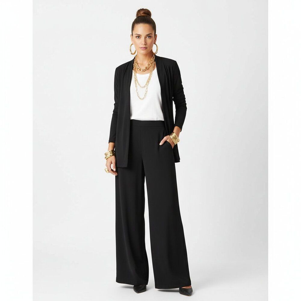 Misook Black Basic Open Long Sleeve Cardigan Sweater S - Picture 6 of 6